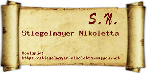 Stiegelmayer Nikoletta névjegykártya
