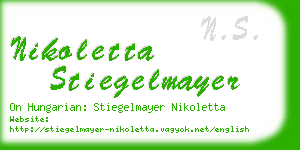 nikoletta stiegelmayer business card